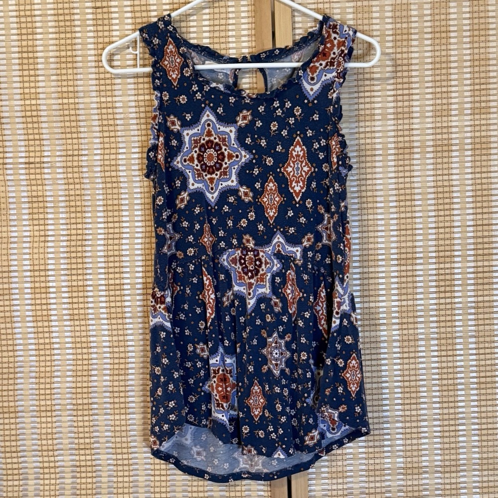 Maurice's Womens S Tank Top Floral Peplum Whimsical Cottagecore Lagenlook Boho